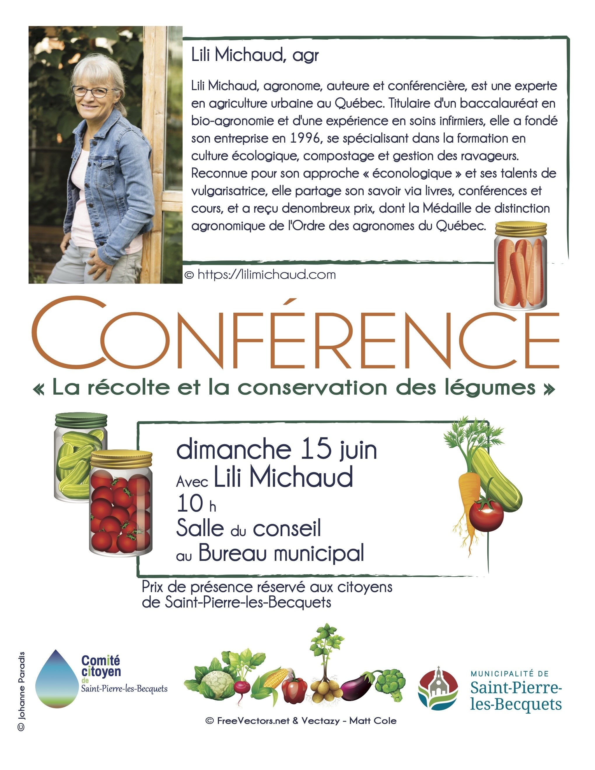 Conférence « La récolte et la conservation des légumes » Lili Michaud