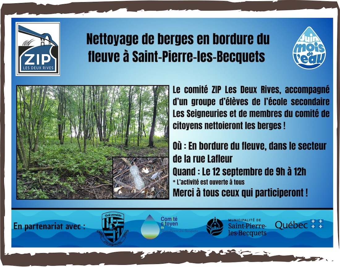 Nettoyage des berges à Saint-Pierre-les Becquets, 12 septembre 2025